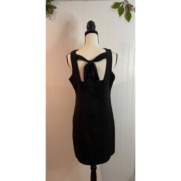 Sam Edelman Necklace Sheath Dress Size 6 Black Rhinestones Flirty Sophisticated - Picture 4 of 14